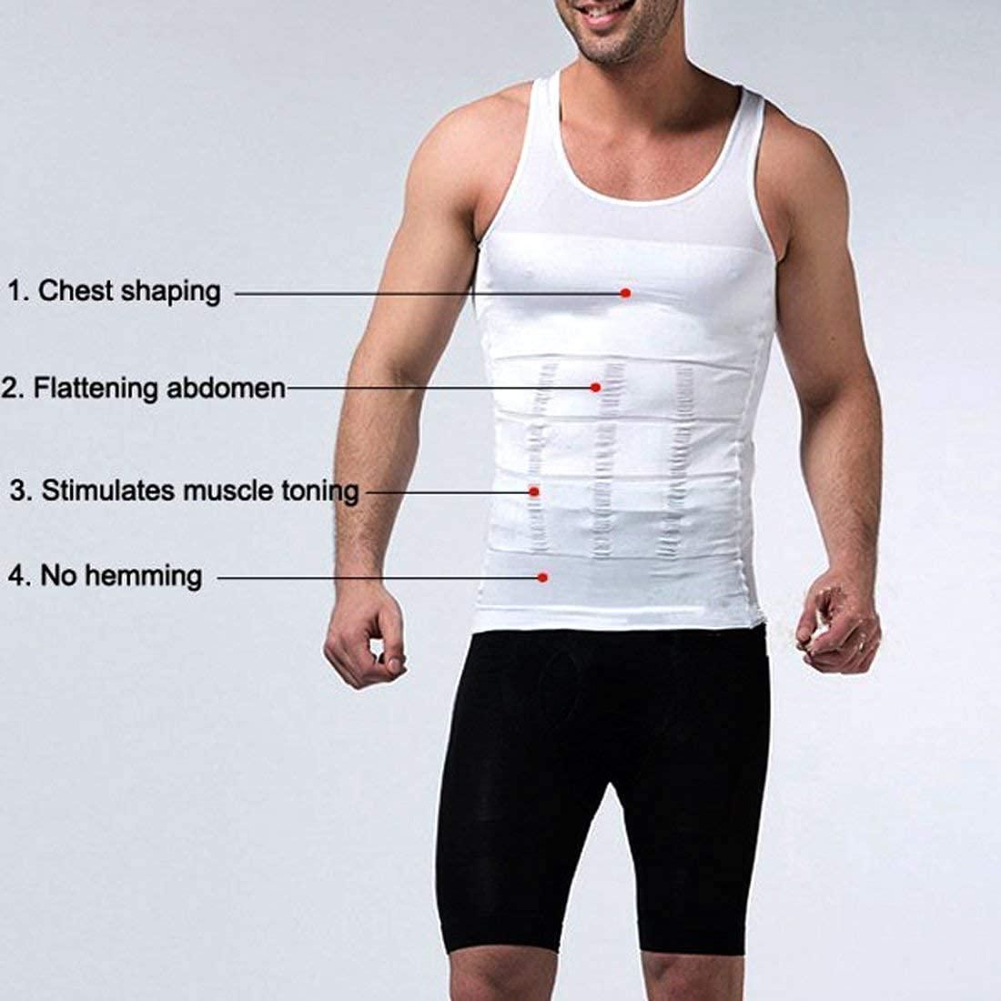 MEN'S SHAPER COOLING T-SHIRT- HIDE BELLY ROLLS, LOOK LEAN AND TONED