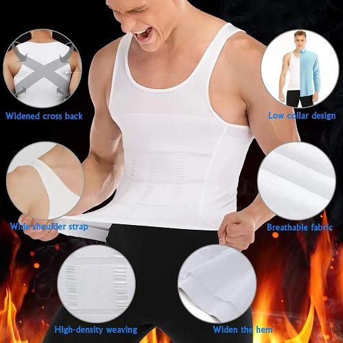 MEN'S SHAPER COOLING T-SHIRT- HIDE BELLY ROLLS, LOOK LEAN AND TONED