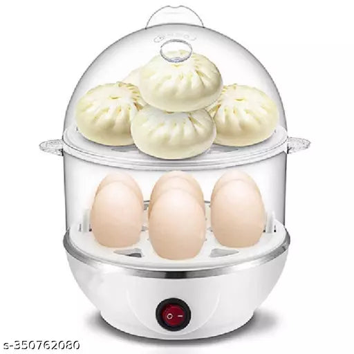 Double Layer Egg Boiler Electric Automatic Off 14 Egg Poacher for Steaming, Cooking, Boiling and Frying, (Multi Color, 350 Watts)