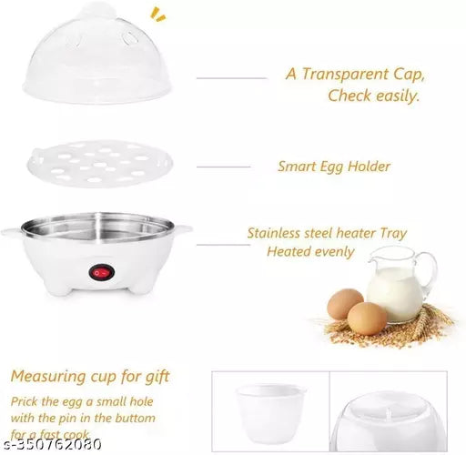 Double Layer Egg Boiler Electric Automatic Off 14 Egg Poacher for Steaming, Cooking, Boiling and Frying, (Multi Color, 350 Watts)