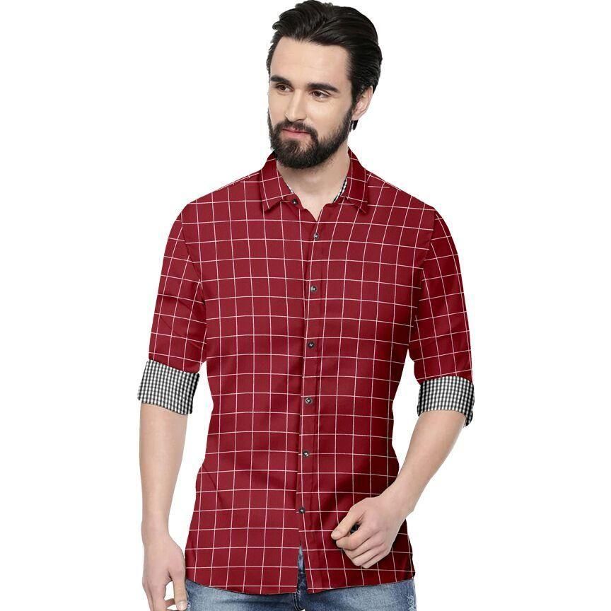 Cotton Checkered Slim Fit Casual Shirt