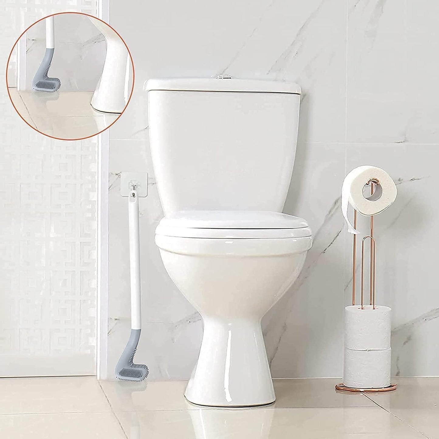 360 Golf shape Long Handled Toilet Cleaner Brush Quick & Easy Cleaning of Home, Kitchen, Bathroom, Wash Basin